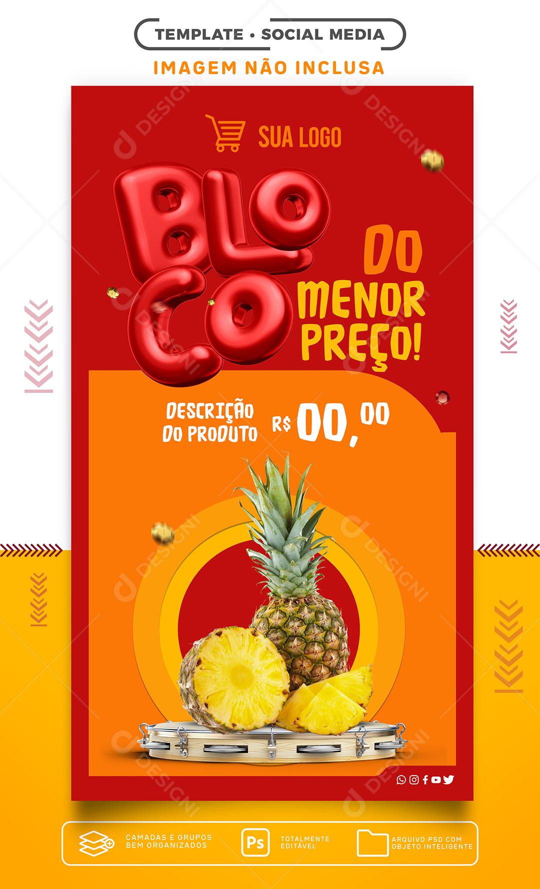 Social Media Bloco de preço mais baixo PSD Editável