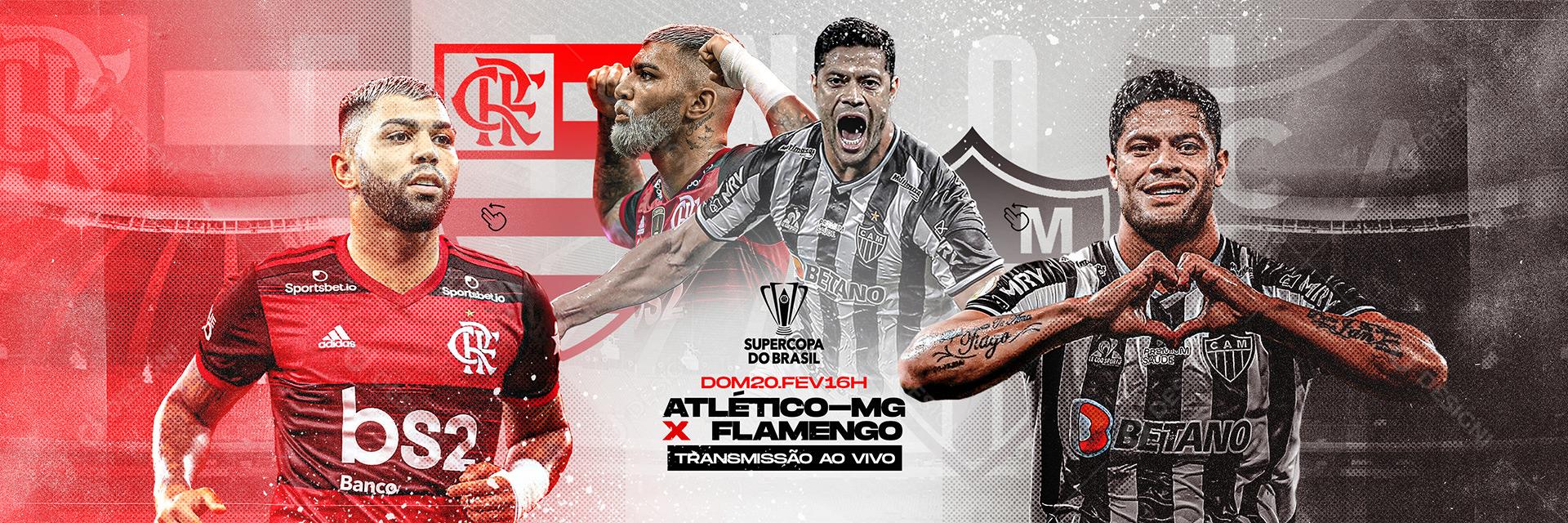 Social Media Final Da Super Copa Futebol Atlético-MG X Flamengo Carrossel PSD Editável