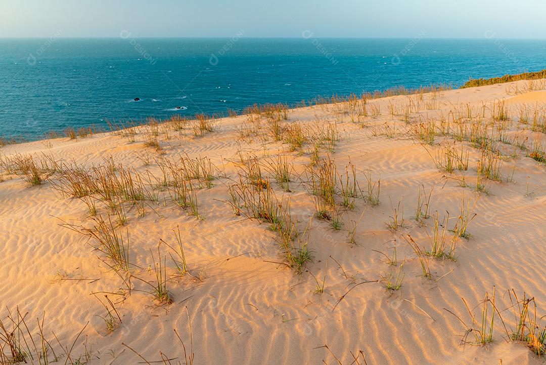 Vista superior da famosa duna da Praia de Ponta Grossa  Destacando a textura da areia