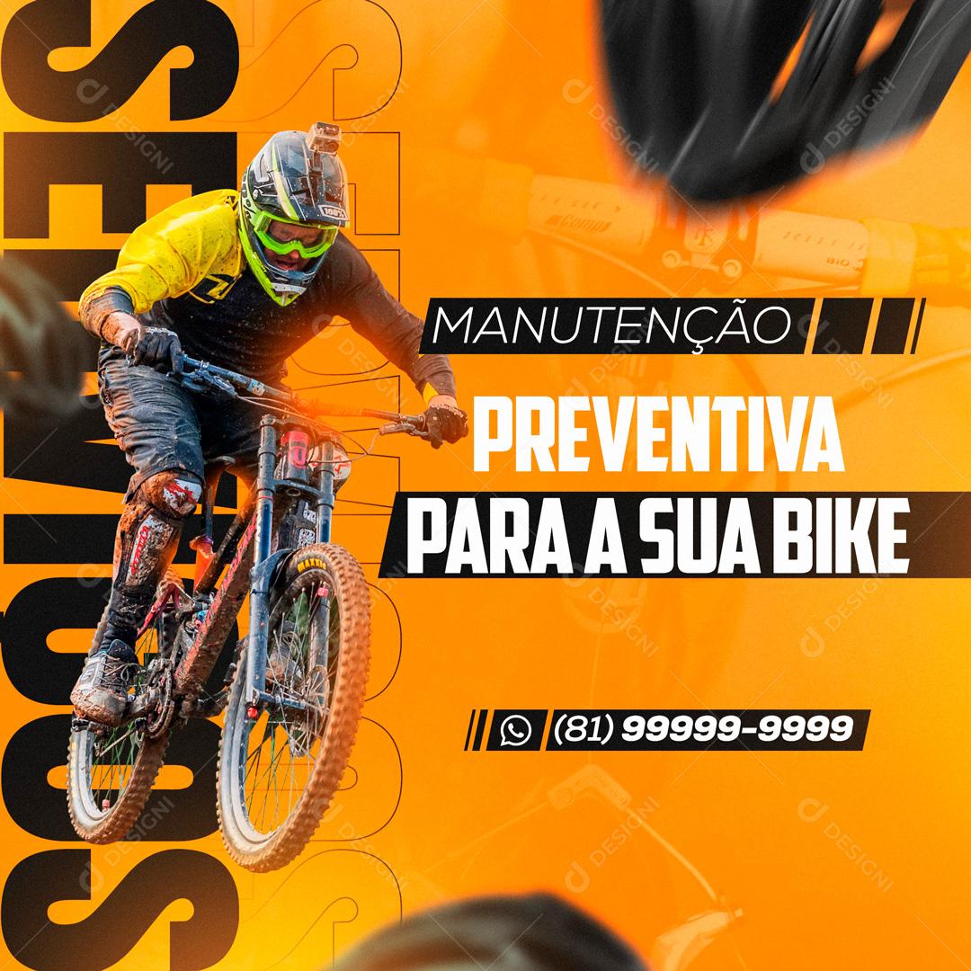 Manutenção Preventiva Para Sua Bike Social Media PSD Editável