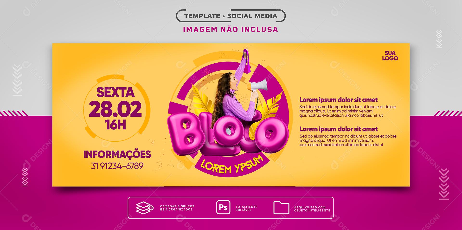 Social Media Bloco Lorem Ypsum Banner PSD Editável