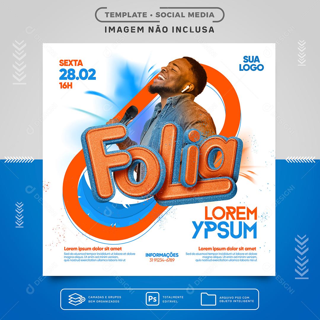 Folia Lorem ypsum Social Media PSD Editável