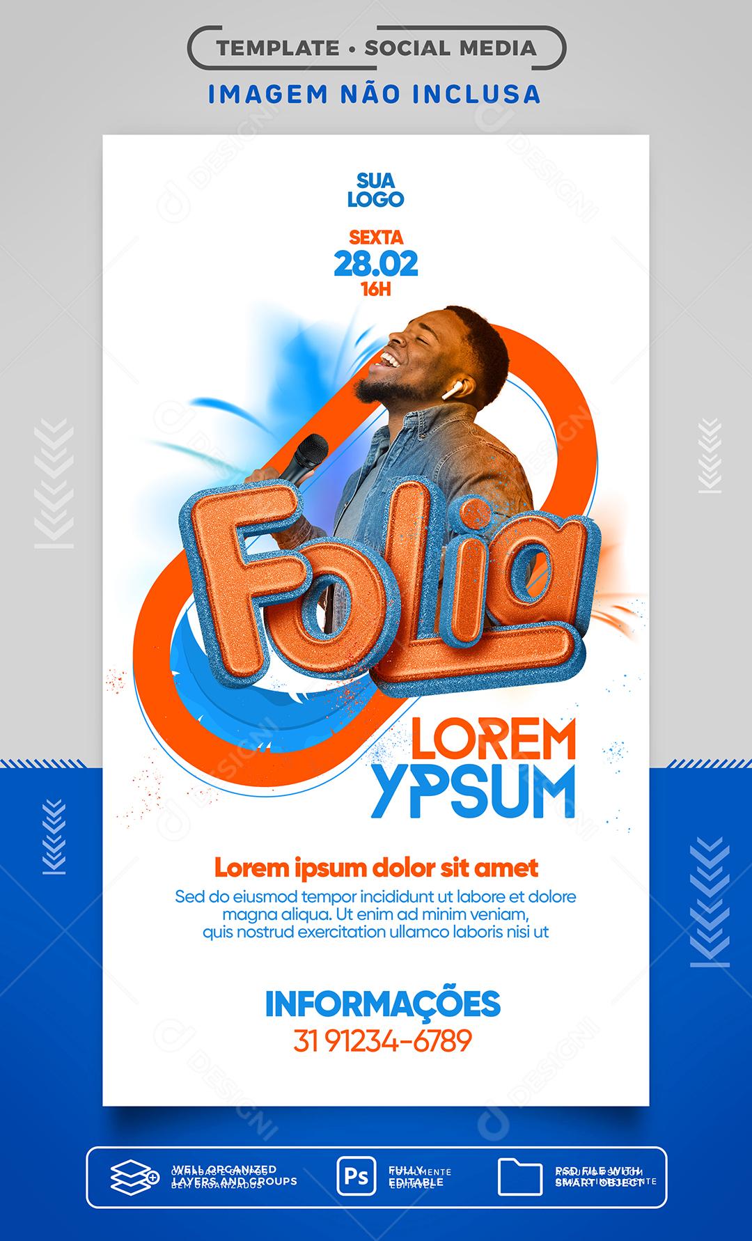 Social Media Folia Lorem ypsum PSD Editável