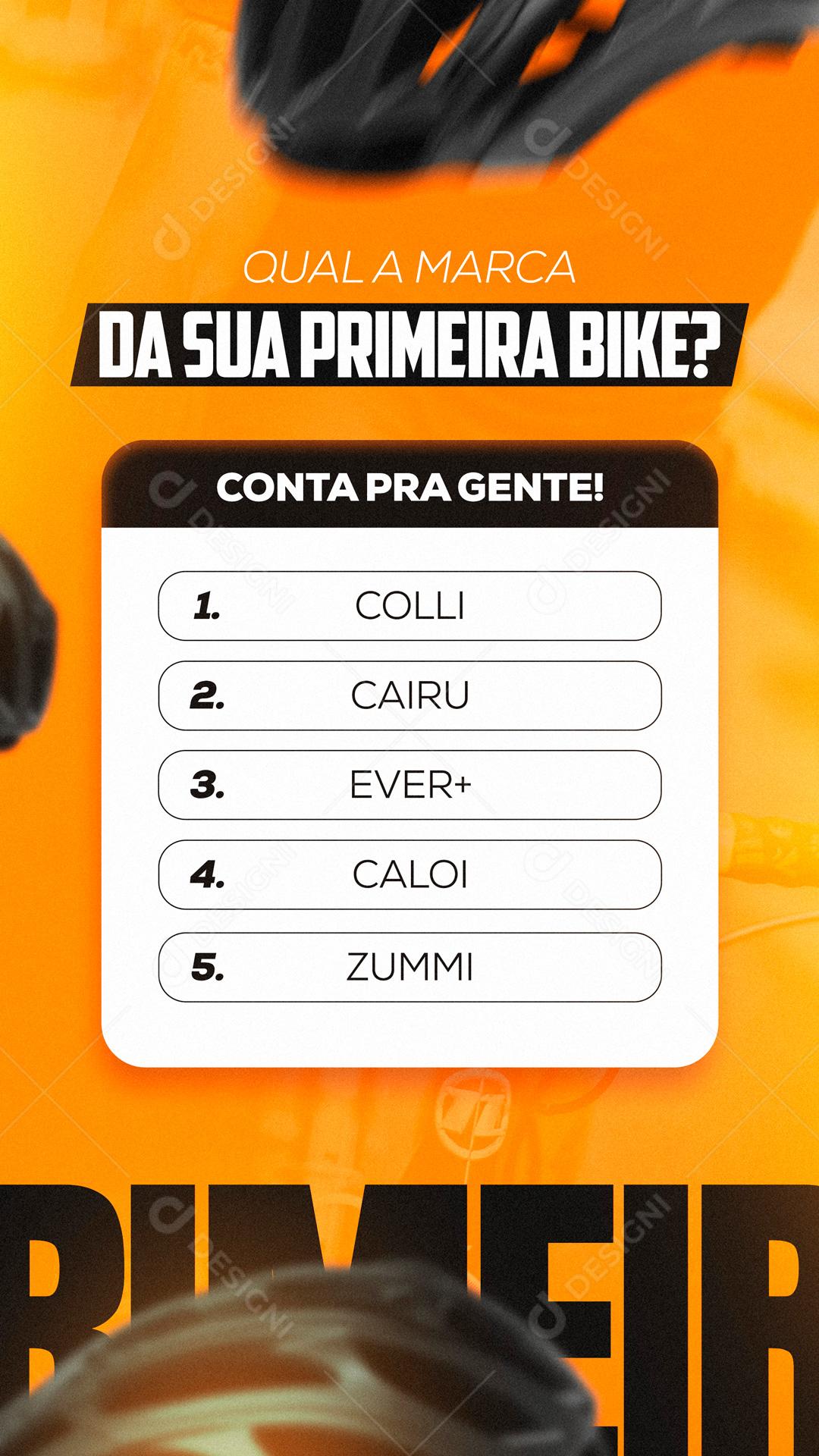 Enquete Qual É A Marca Da Sua Primeira Bike Social Media PSD Editável