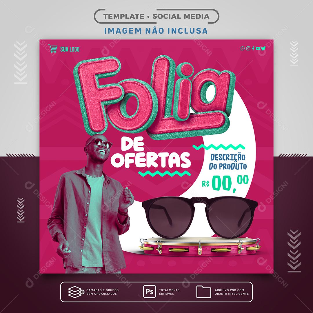 Social Media Folia De Ofertas Lojas PSD Editável