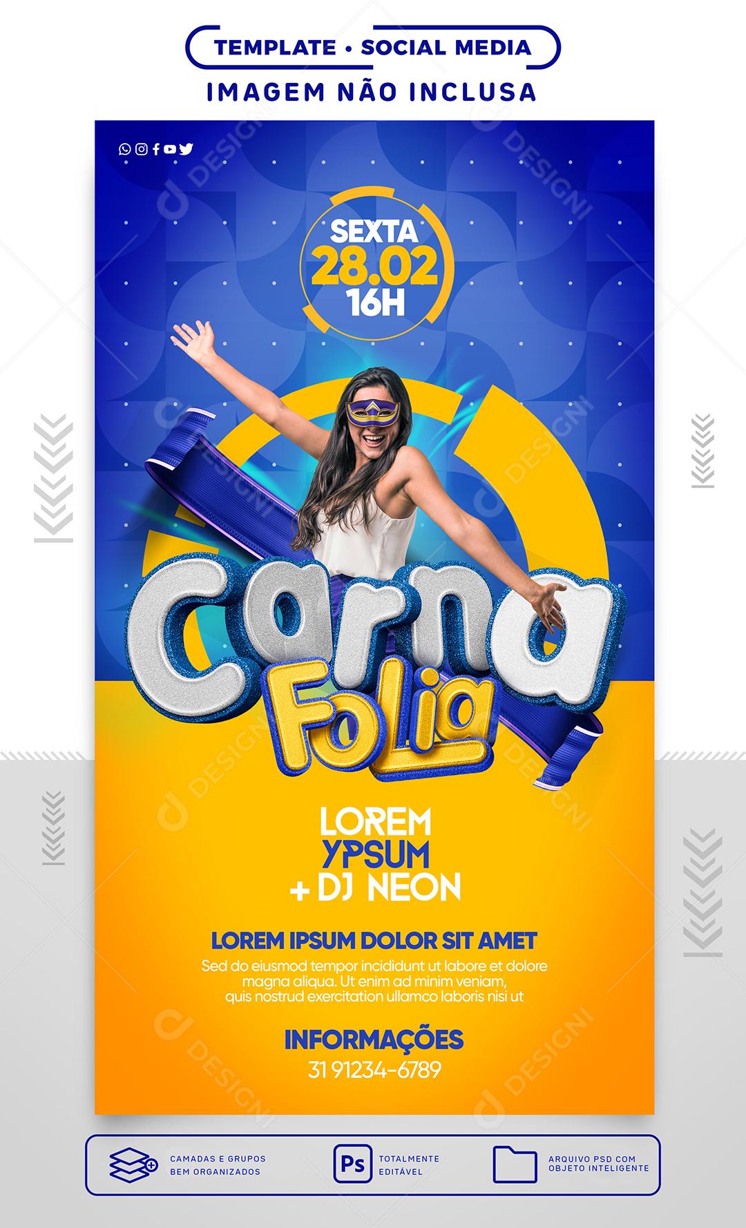 Social Media Carna Folia Lorem Ypsum PSD Editável