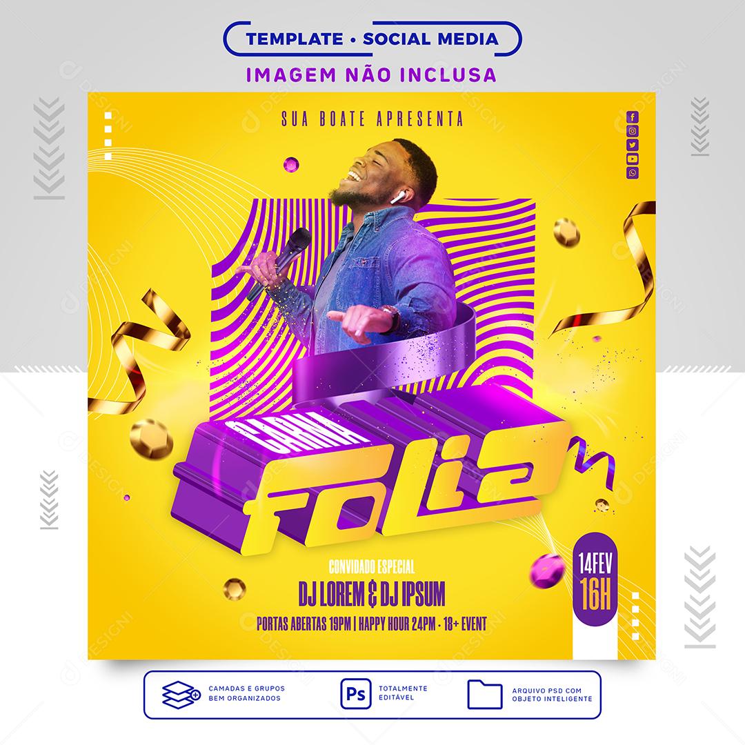 Social Media Carna Folia Lorem Ypsum Agenda PSD Editável