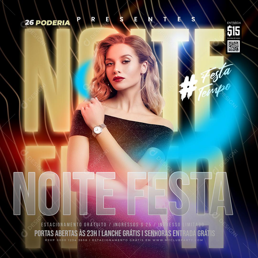 Festas De Sábado Ao Vivo No Palco Social Media PSD Editável