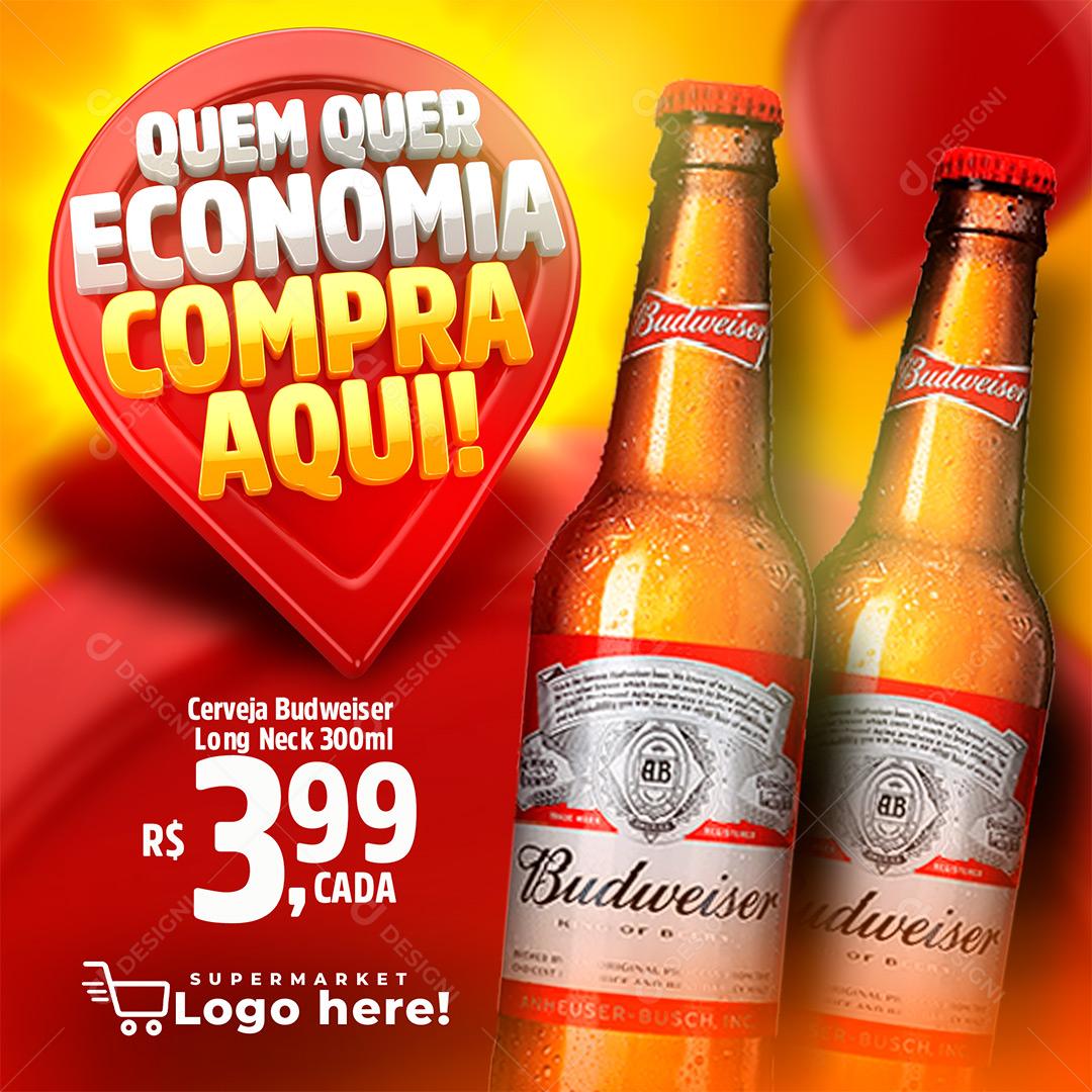 sSocial Media Quem Quer Economia Compra Aqui Distribuidora PSD Editável