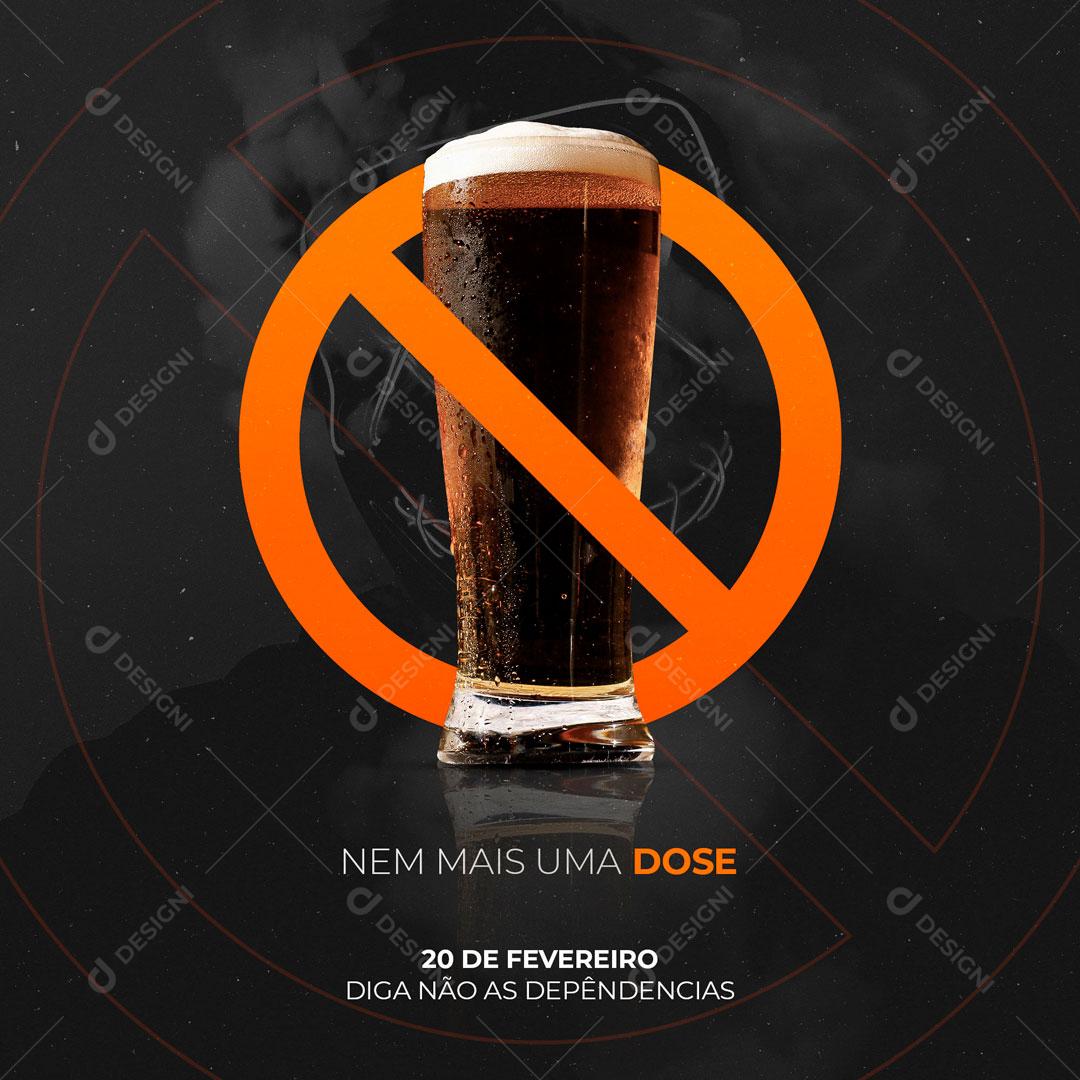 Diga não Dependência Alcoolismo Social Media PSD Editável