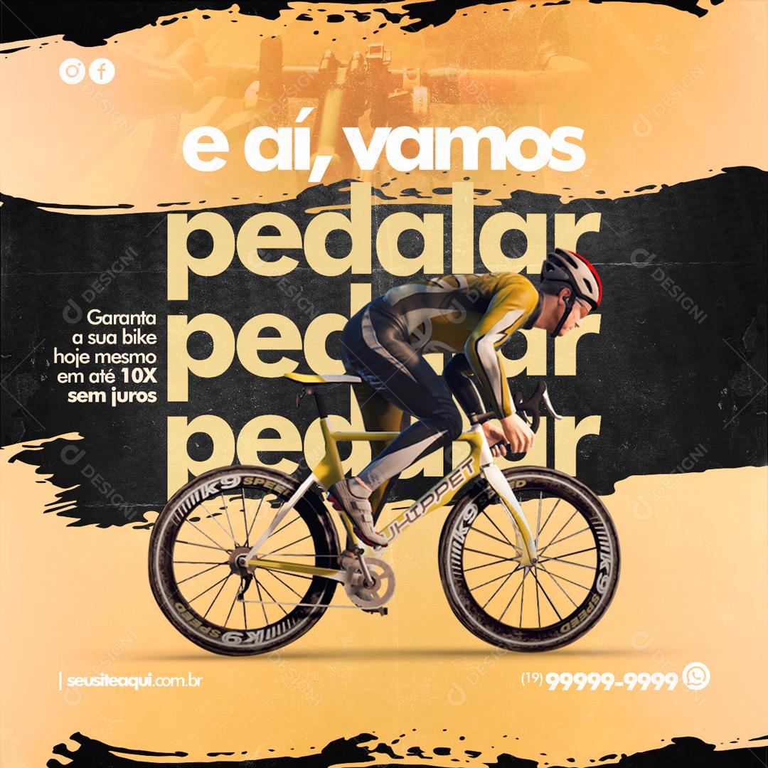 Social Media e aí vamos pedalar Ciclismo PSD Editável