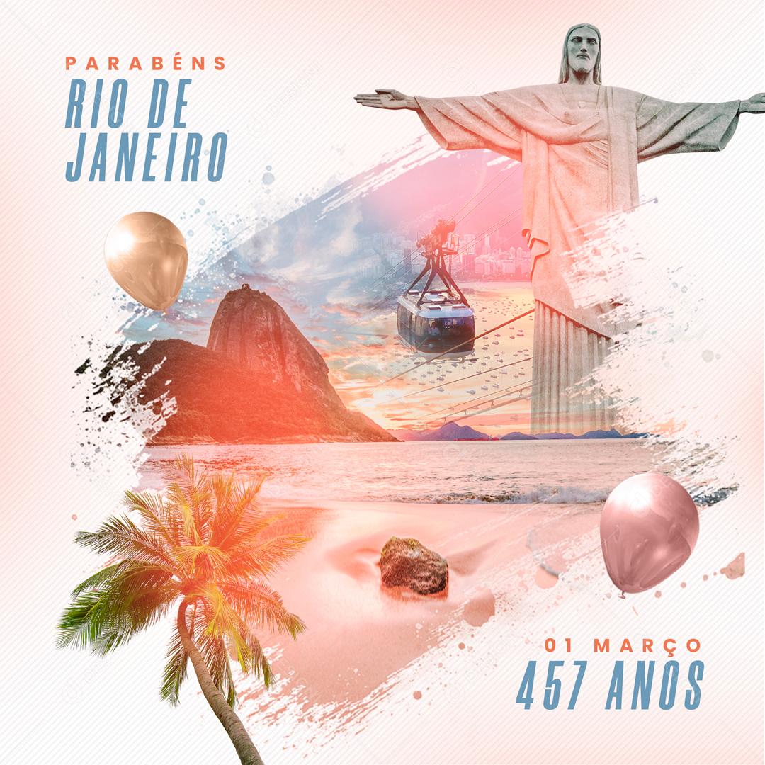 Comunicado Aniversário Do Rio De Janeiro Neste Feriado Social Media PSD Editável