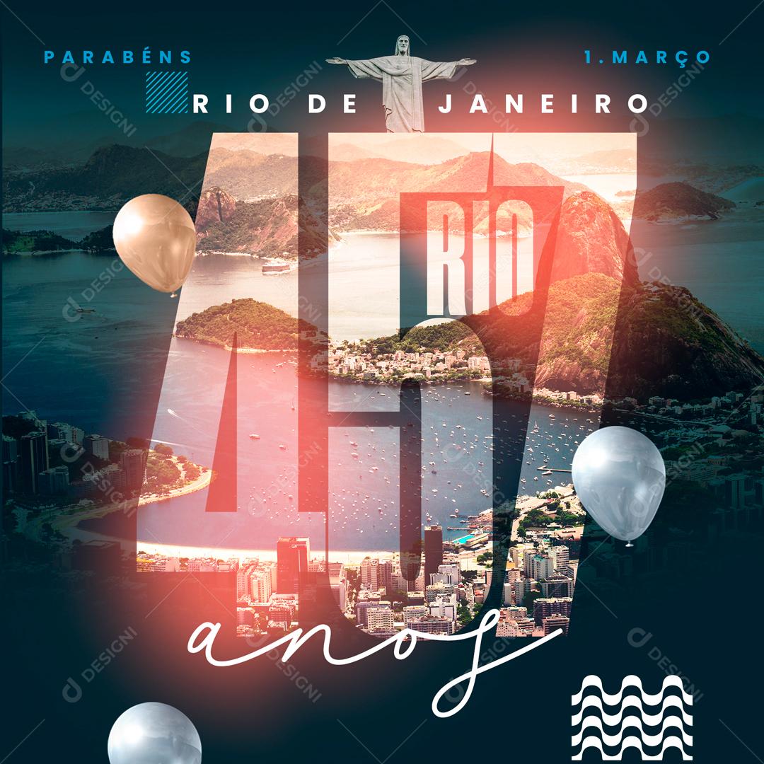 457 Anos Rio De Janeiro Aniversário Social Media PSD Editável