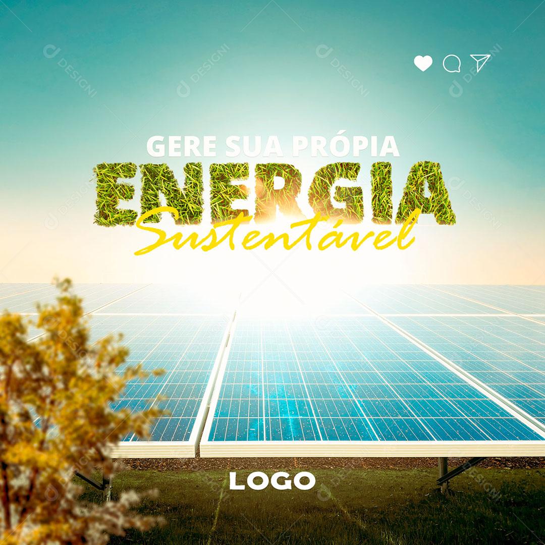 Energia Solar Energia Sustentável Social Media PSD Editável