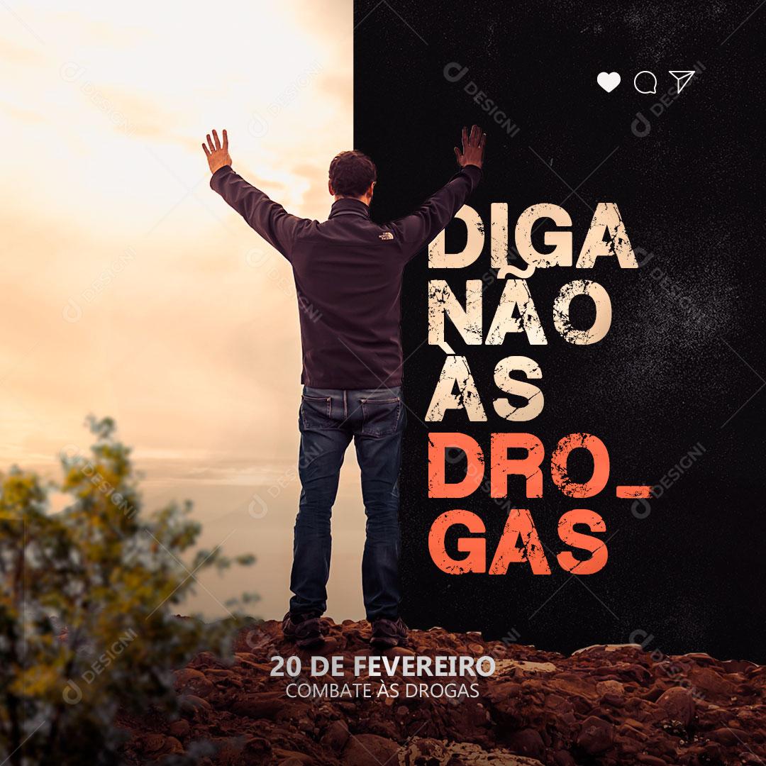 Pos Diga não as Drogras Social Media PSD
