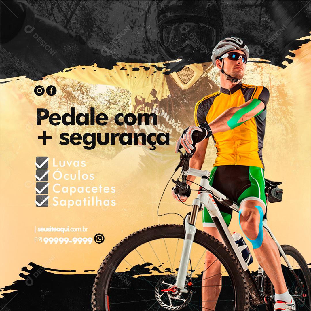 Social Media Pedale Com + Segurança Ciclismo PSD Editável
