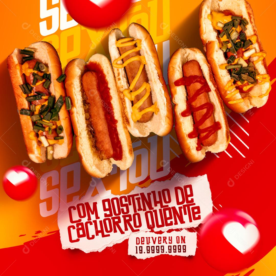 Social Media Sextou Com Gostinho De Cachorro Quente PSD Editável