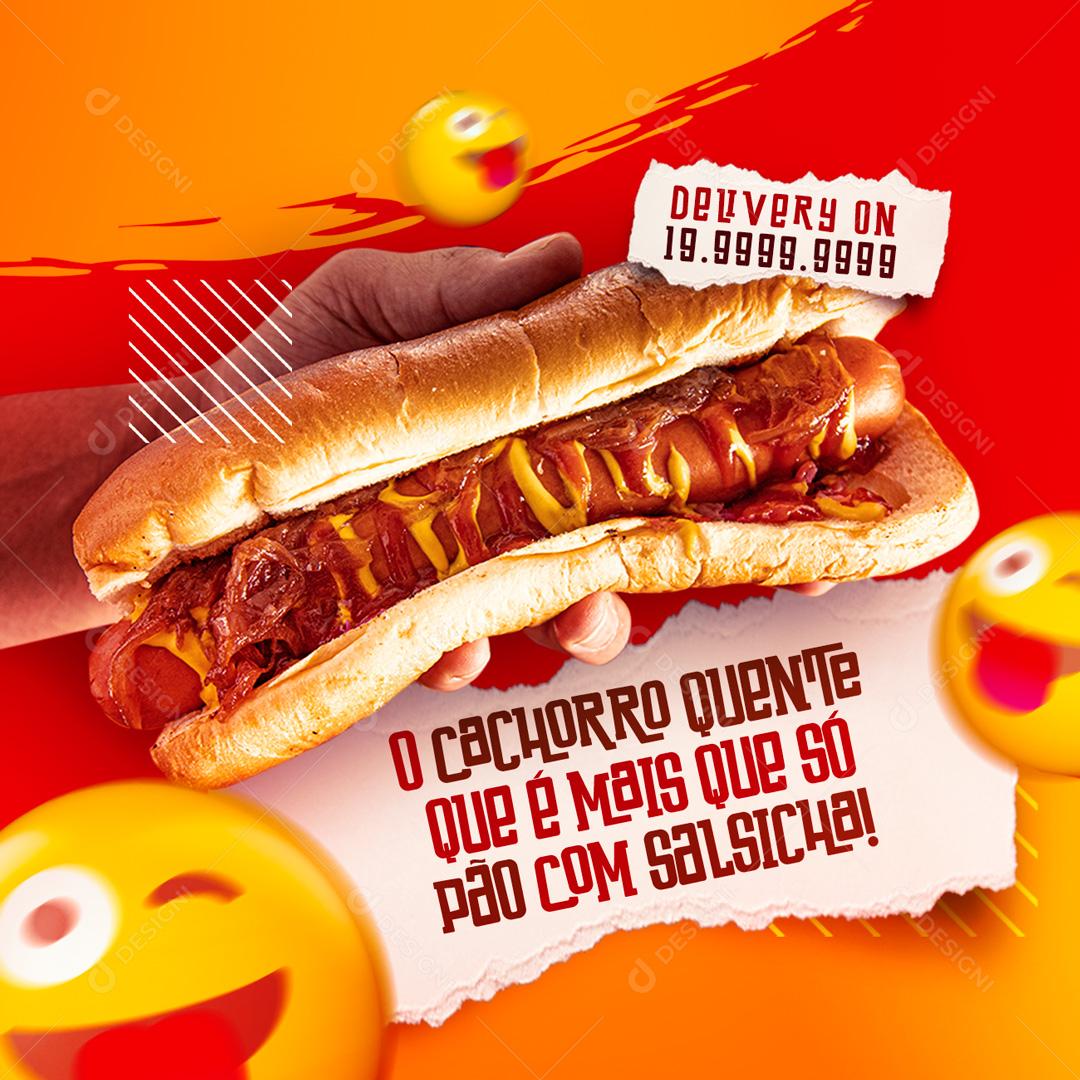 Social Media O Cachorro Quente que é mais que só pão com salsisha PSD Editável