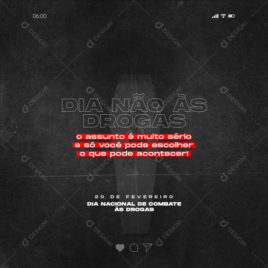 Social Media O Assunto é Muito Sério Dia do Combate às Drogas PSD Editável