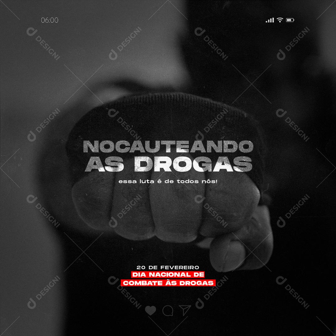 Social Media Nocateando As Drogas Dia do Combate às Drogas PSD Editável