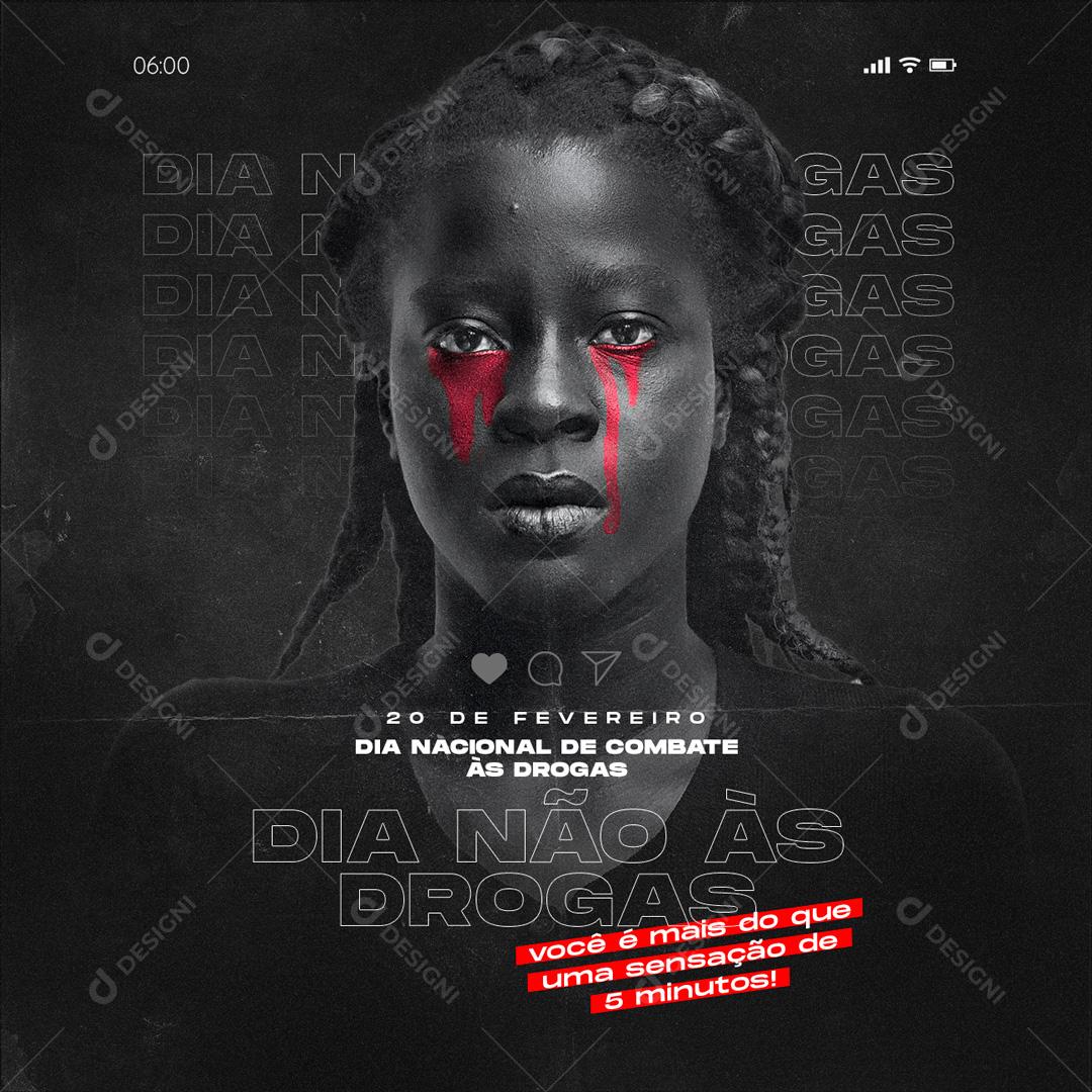 SSocial Media Dia Do Combate às Drogas 20 De Fevereiro PSD Editável