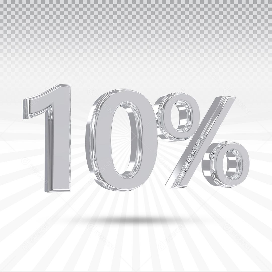 Elemento 3D 10% Prata Para Composição PSD