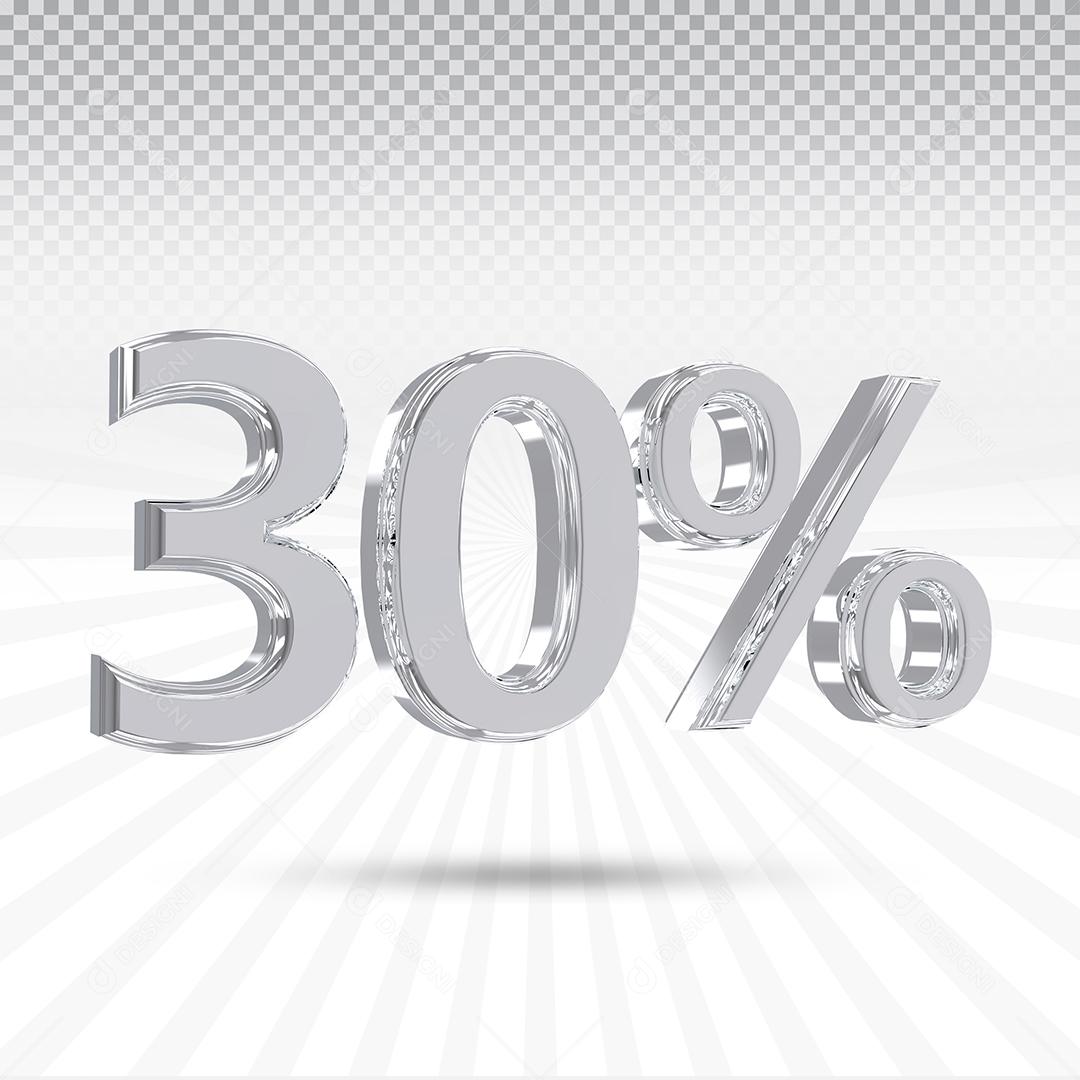 Elemento 3D 30% Prata Para Composição PSD