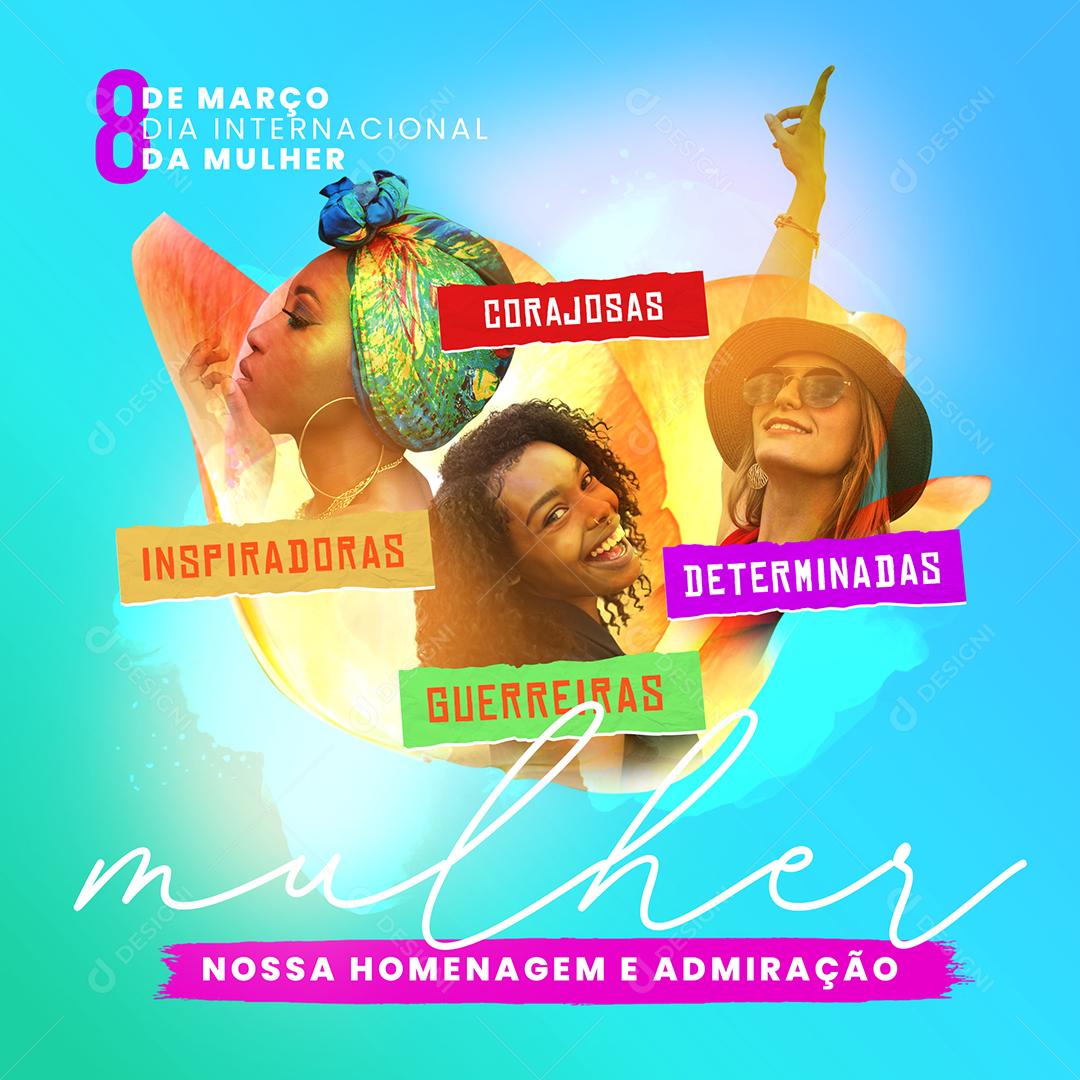 Social Media Dia da Mulher 8 De Março PSD Editável