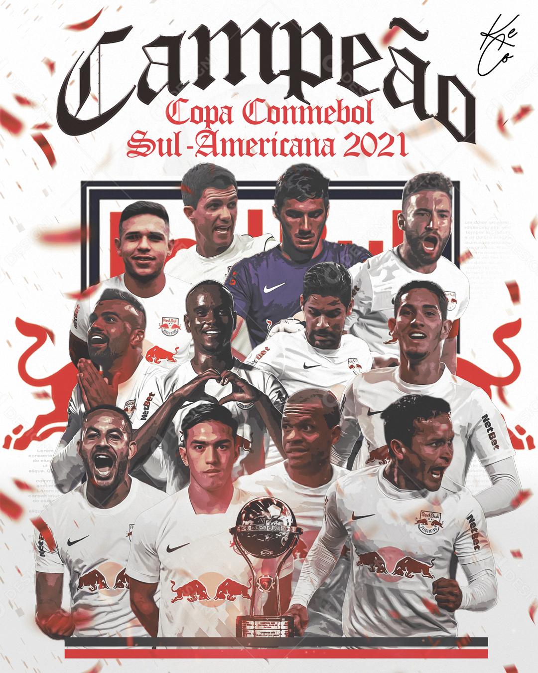 Social Media Rb Campeão Copa Conmebol Sul Americana Futebol PSD Editável