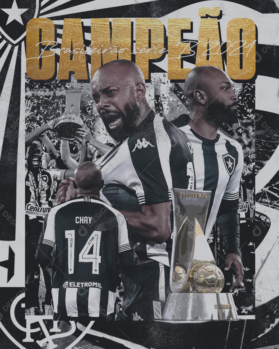 Social Media Botafogo Campeão Futebol PSD Editável