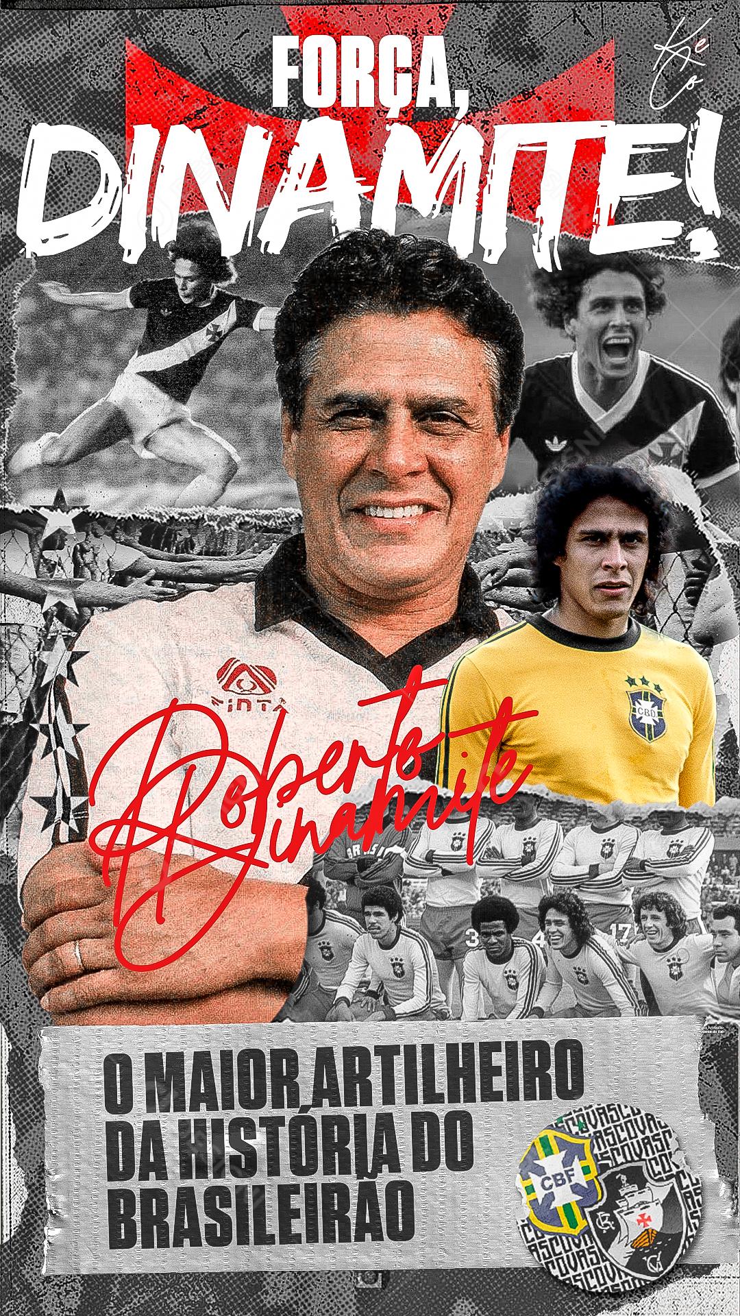 Social Media Futebol Força Dinamite Maior Artilheiro Do Brasileirão PSD Editável