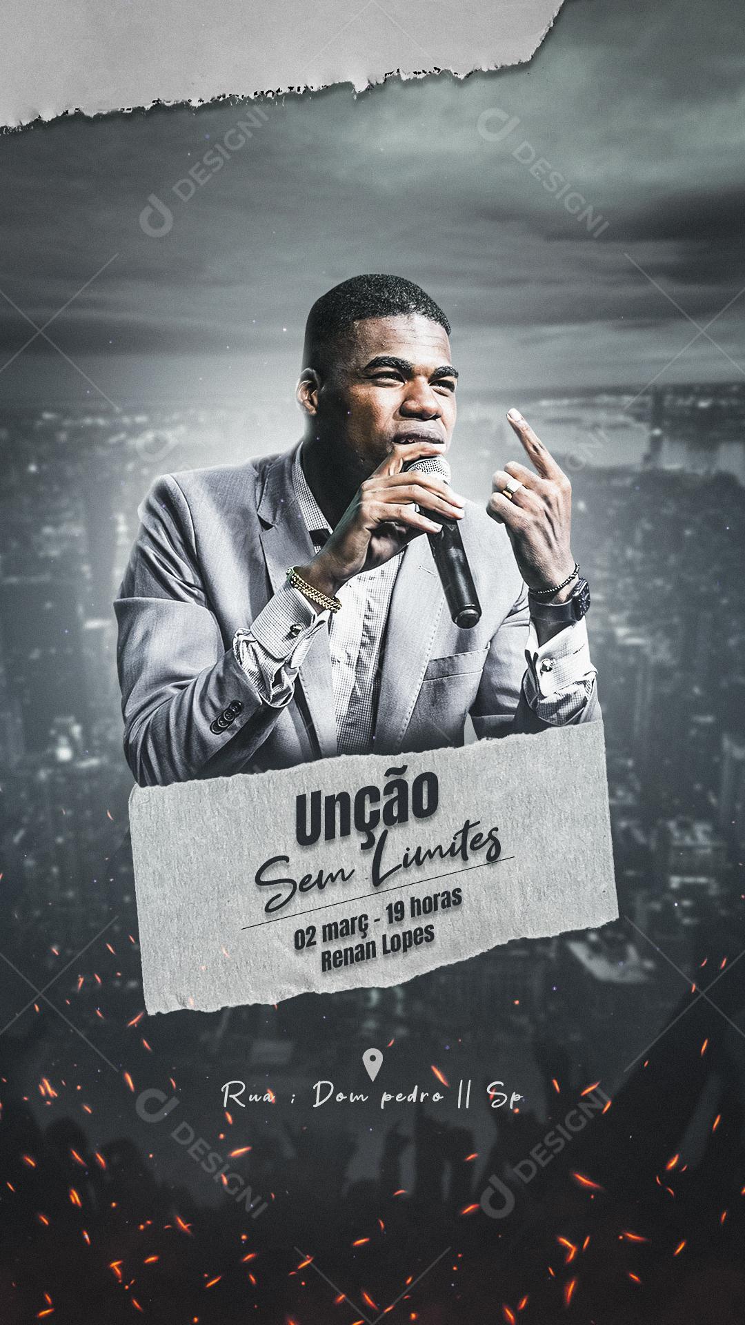 Social Media Unção Sem Limites Agenda Renan Lopes Igrejas PSD Editável