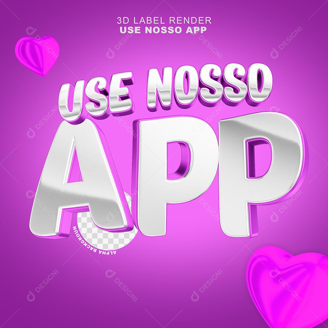 Selo 3D Use nosso APP Roxo Para Composição PSD