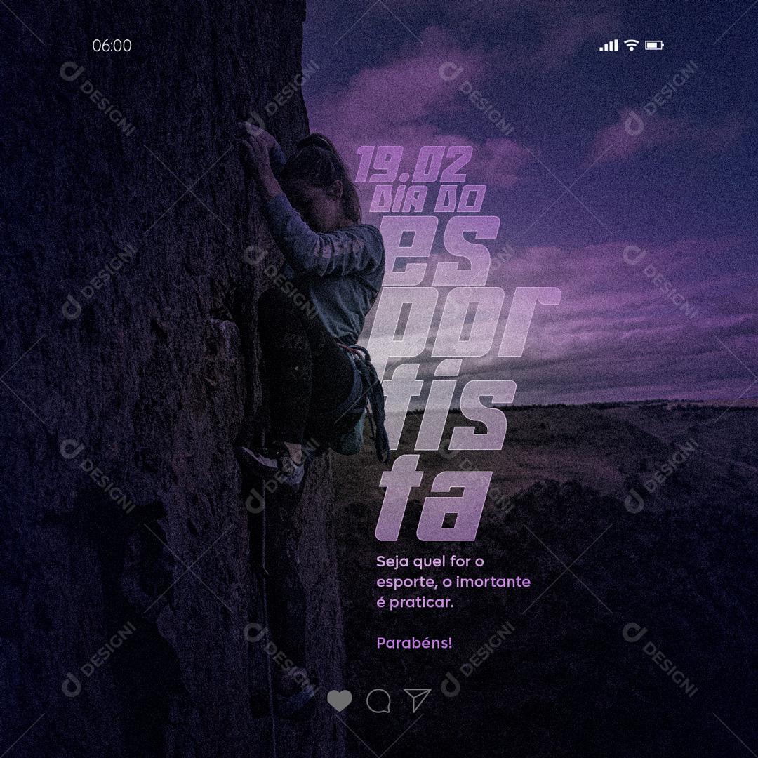 Social Media Seja qual for o esporte o importante é praticar Dia do Esportista PSD Editável