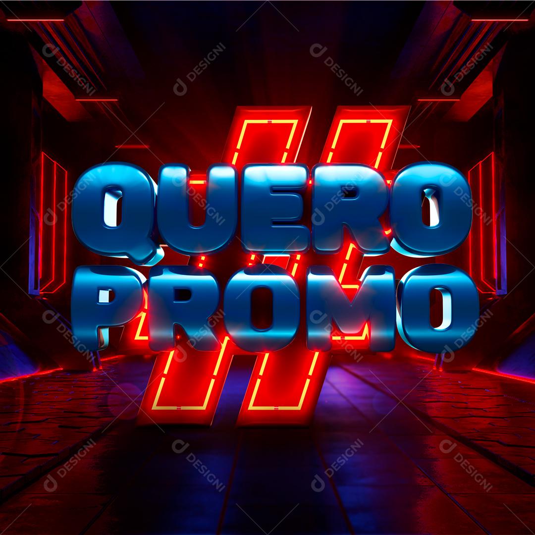 Selo 3D para Composição Quero Promo Lojas PSD Editável