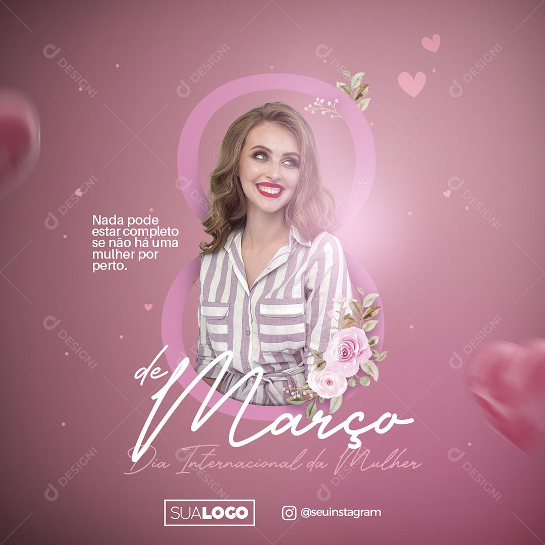 Social Media Dia Internacional Da Mulher 8 De Março PSD Editável