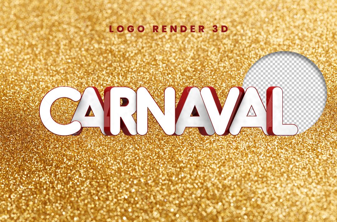 Selo 3D Para Composição Esquenta De Carnaval PSD Editável