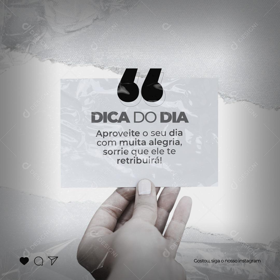 Social Media Aproveite o seu dia com muita alegria Frase Motivacional PSD