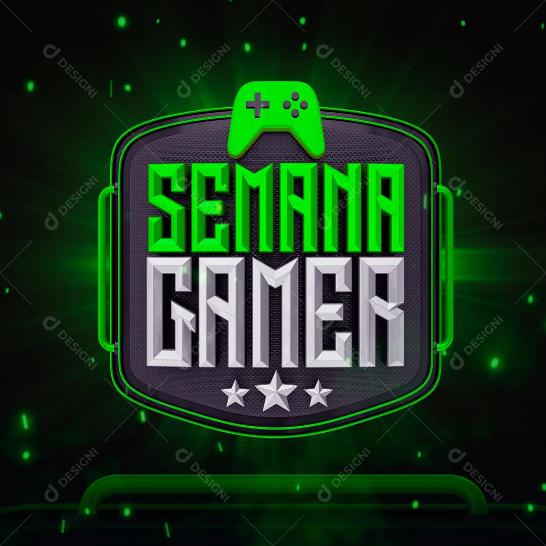 Selo 3D Para Semana Gamer PSD Editável