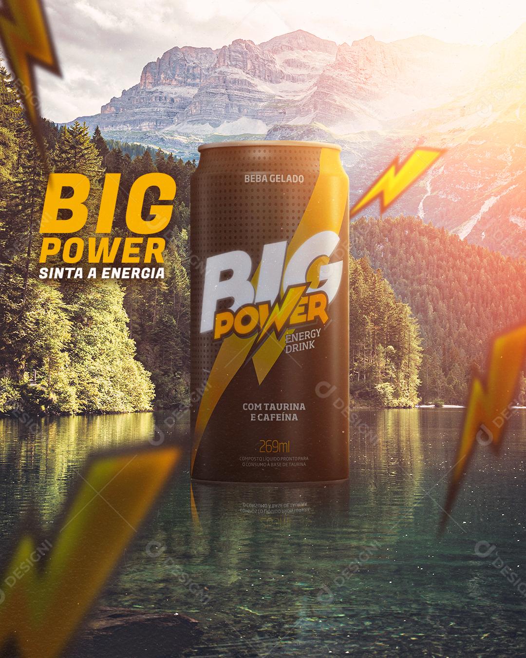 Energético Power Sinta A Energia Social Media PSD Editável