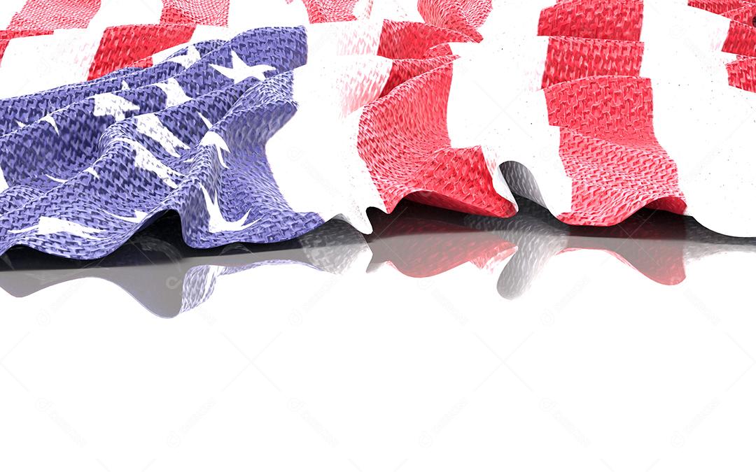Tecido estampado com imagem da bandeira dos Estados Unidos.