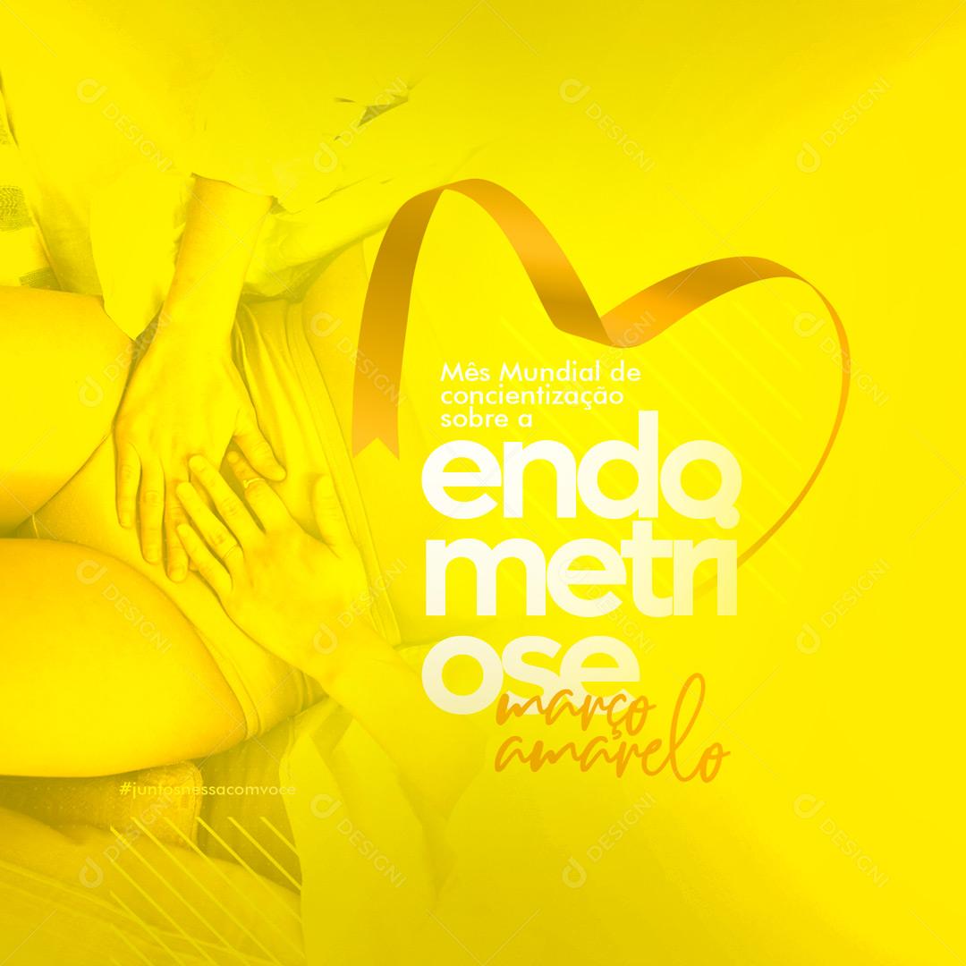 Social Media Endometriose Março Amarelo PSD Editável