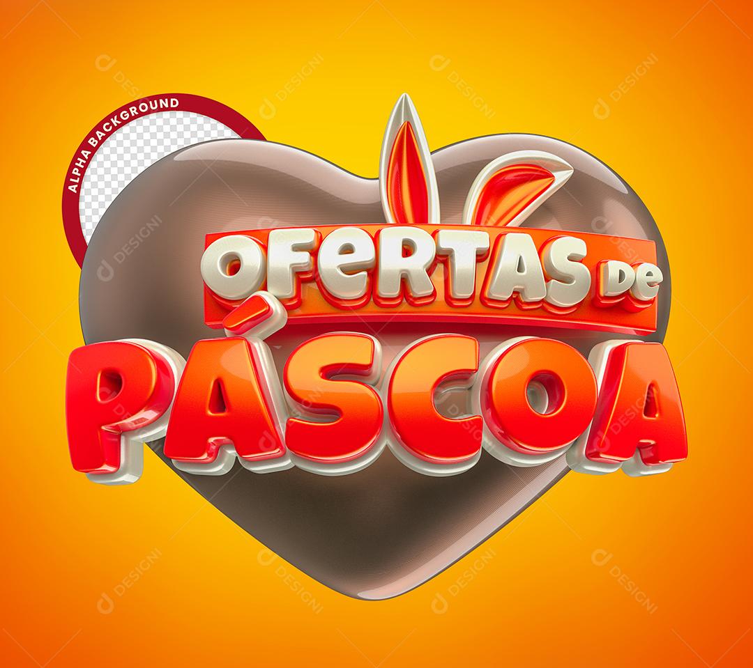 Selo 3D Ofertas De Páscoa Para Composição PSD