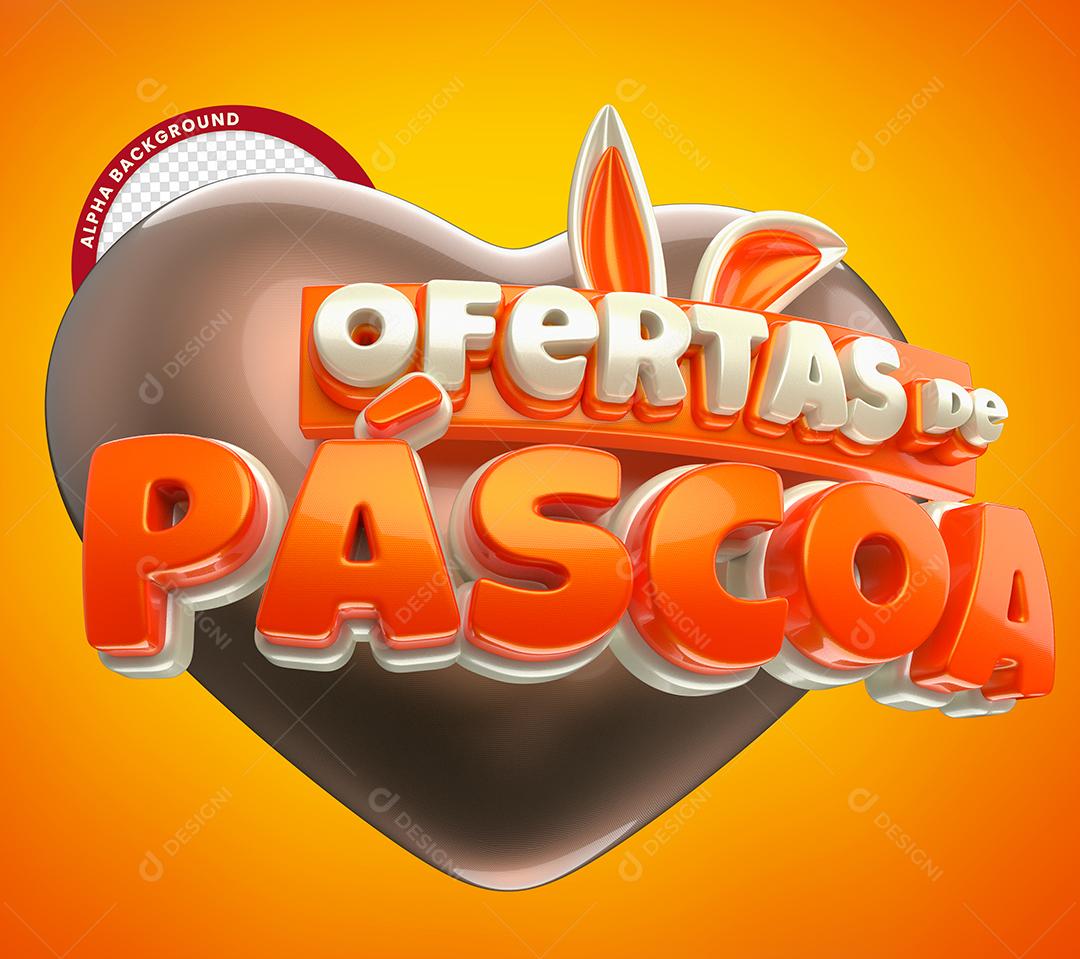 Selo 3D Ofertas De Páscoa Para Composição PSD