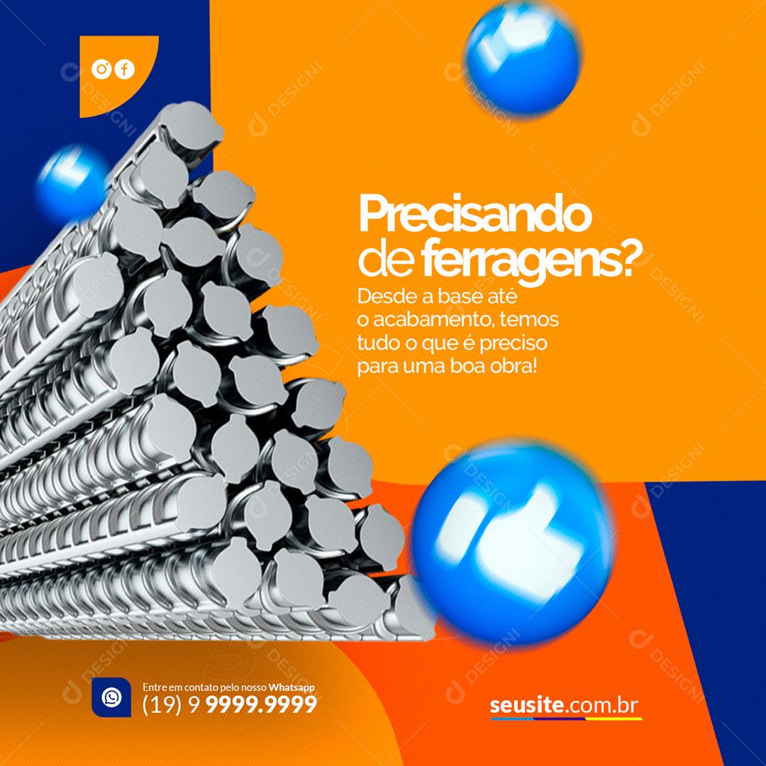 Casa de Materiais de Construção Precisando de ferragens Social Media PSD Editável