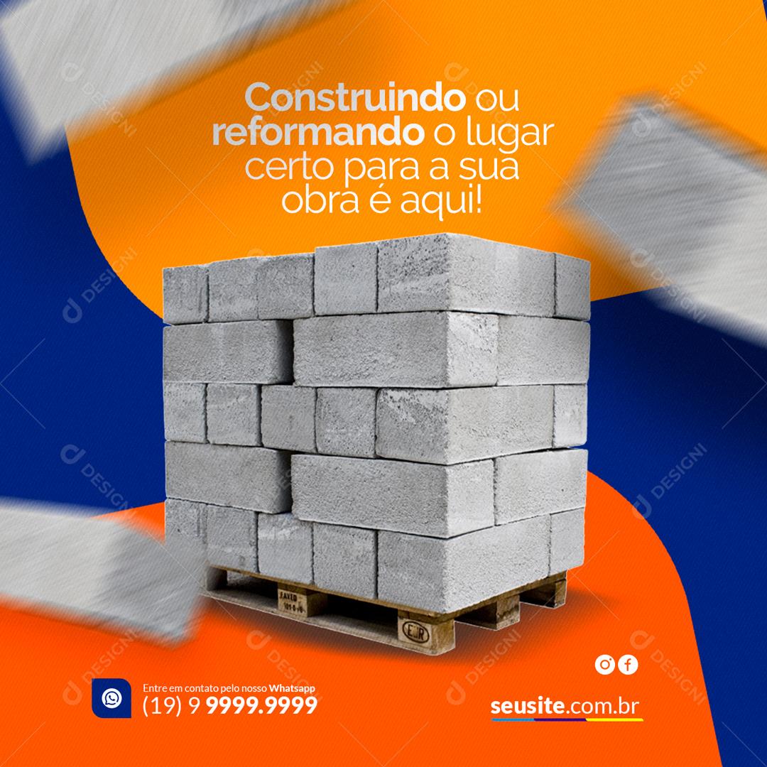 Social Media Construindo ou reformando o lugar certo Construção PSD Editável