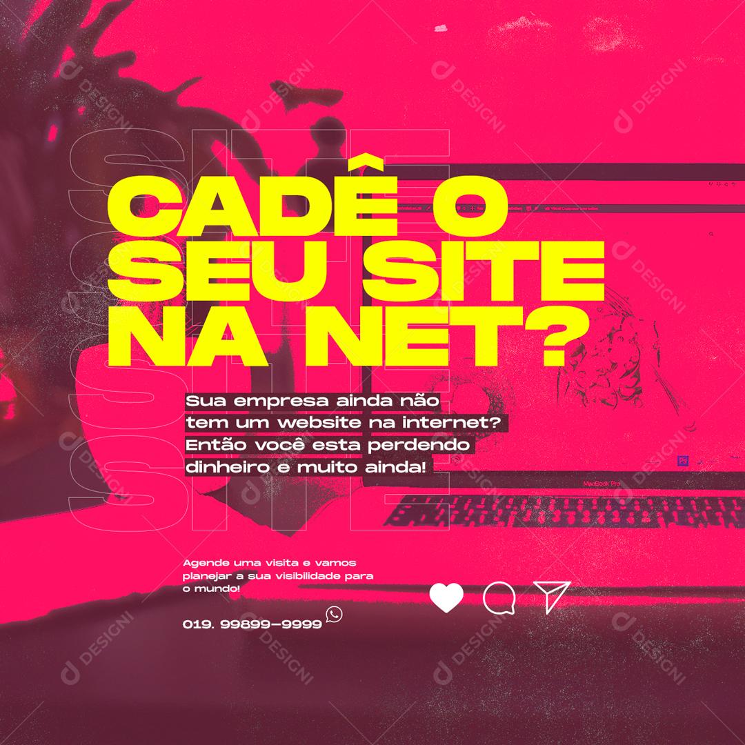 Social Media Cadê o seu site na net Agências PSD Editável
