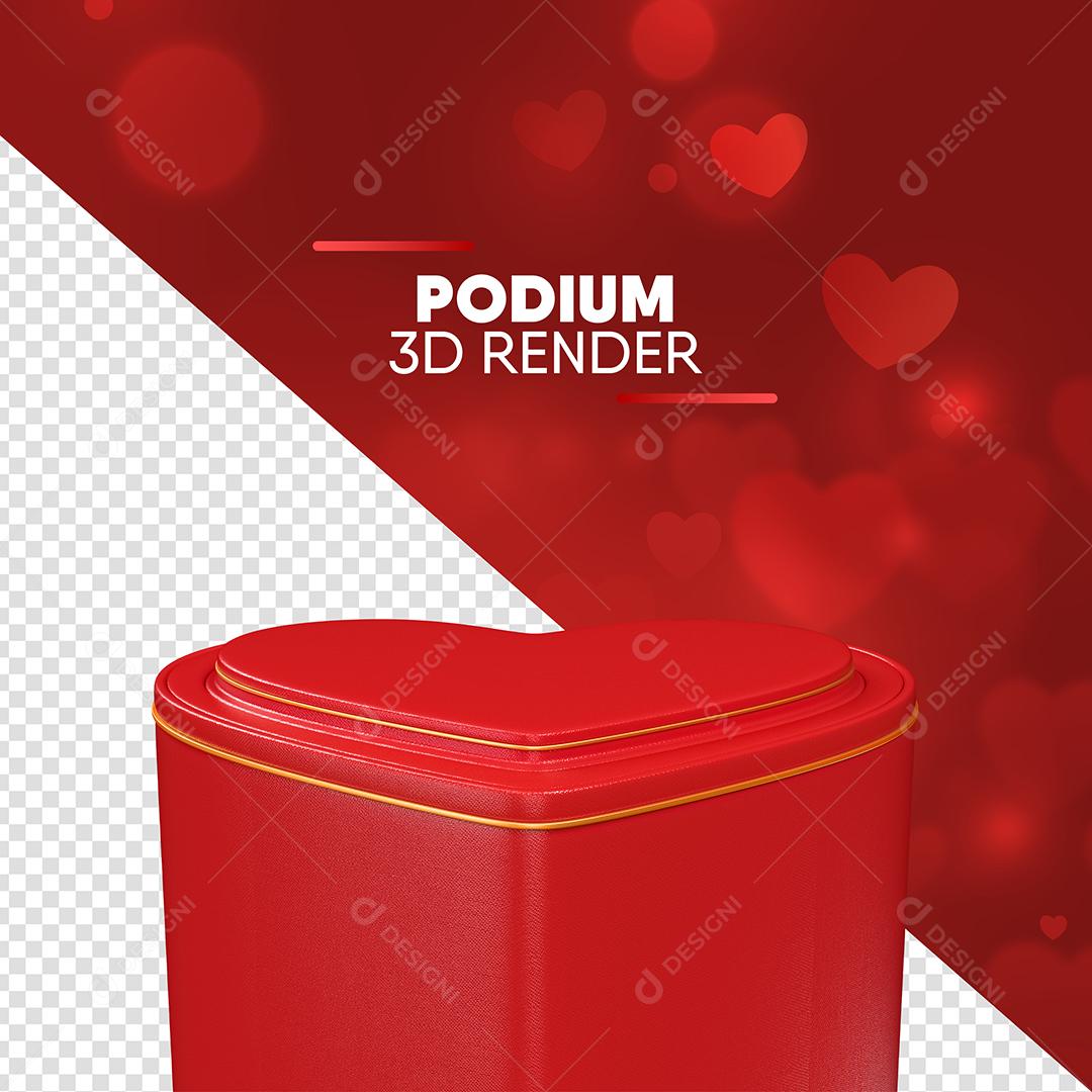 Elemento 3D Podium Para Composição PSD