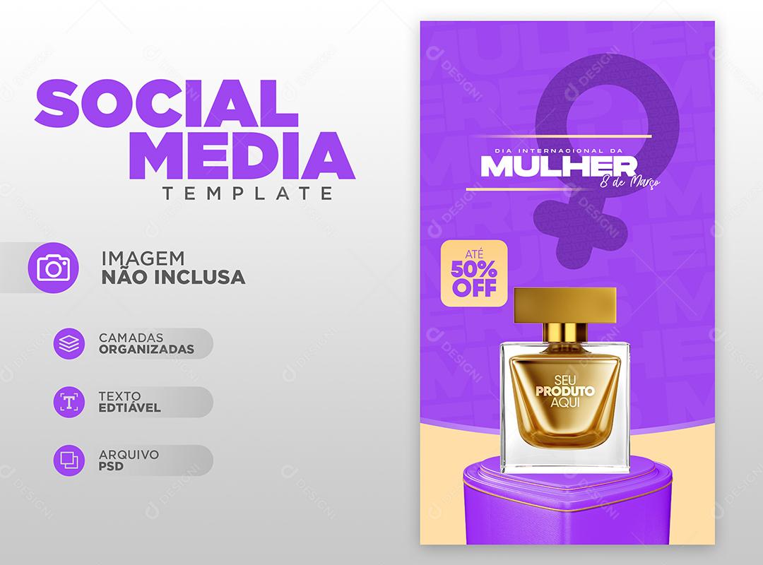 Social Media Dia Da Mulher Até 50% Lojas PSD Editável