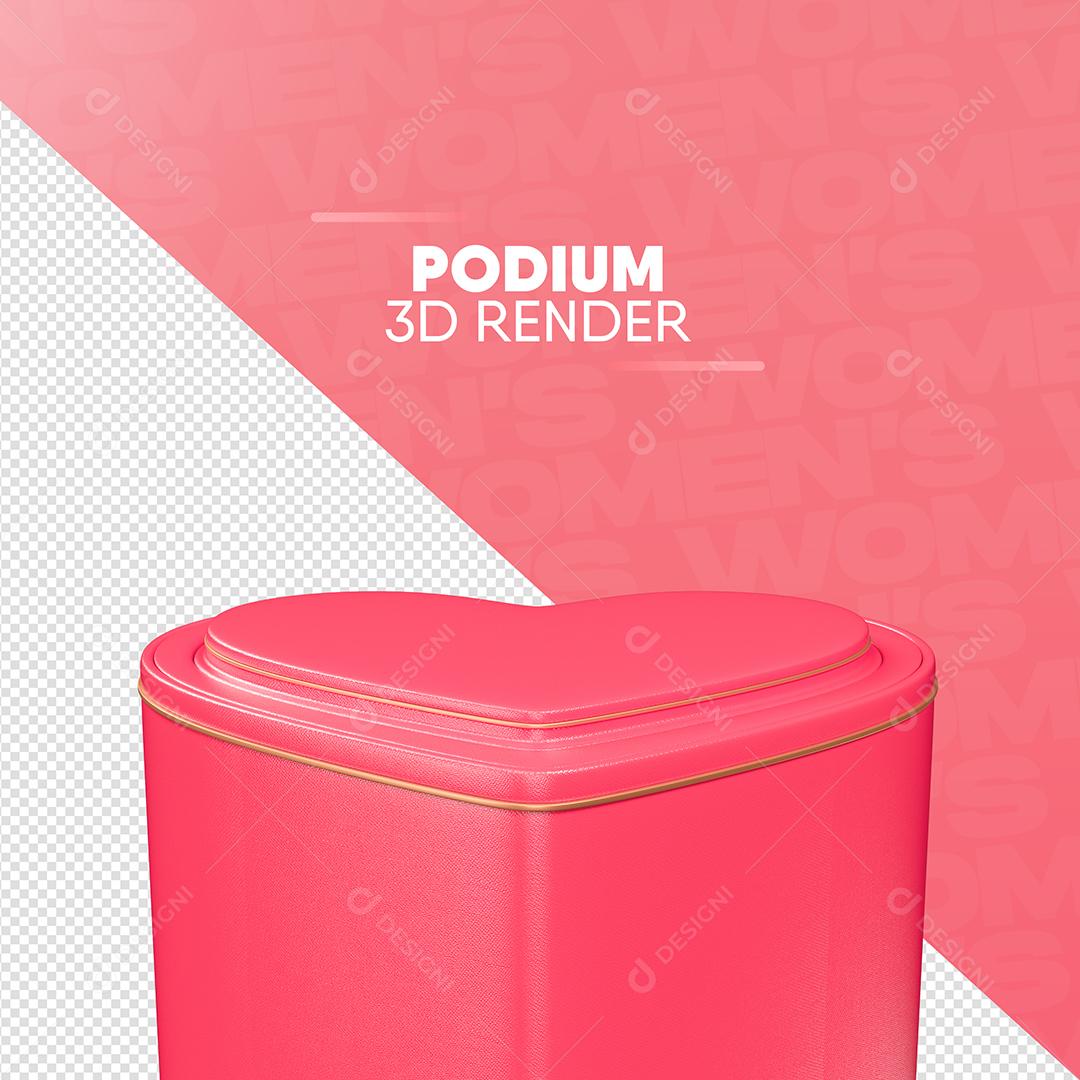Elemento 3D Podium Para Composição PSD